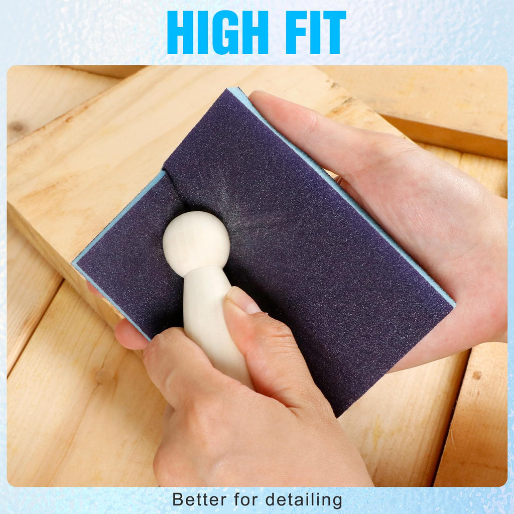 12 Pack Sanding Sponge, Washable and Reusable Sanding Blocks 400 Grit Wet Dry Sand Paper for Wood Drywall Metal Furniture
