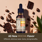 NUSAVA (2 Pack) Organic Vitamin D3 K2 Drops with MCT Oil Omega 3, 5000 IU, Maximum Strength Vitamin D Liquid, No Fillers, Non-GMO Liquid D3 for Faster Absorption and Immune Support (Mocha, 2 Fl Oz)
