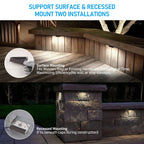 LEONLITE 8-Pack 4 Inch LED Hardscape Lighting, Update Retaining Wall Lights, LED Landscape Lighting, 12-24V AC/DC Paver Light Low Voltage, 1W/2W/3W Dimmable Outdoor Step Lights, 5000K Daylight, ETL