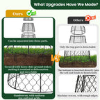 6 Pack Garden Cloche Plant Protectors from Animals, Adjustable 3-Tier Chicken Wire Plant Cages for Outdoor Plants, Stackable Metal Garden Cloches Keep Rabbits, Squirrels & Birds Away, 17.3" x 11.4"