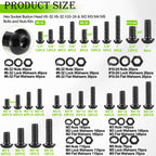 mxuteuk Machine Screws Assortment Kits,#6-32#8-32#10-24 M2 M3 M4 M5 SAE & Metric Screws Assortment Kits,10.9 Alloy Steel Hex Socket Button Head Nuts and Bolts Kit with 4 Hex Wrench(2284PCS)