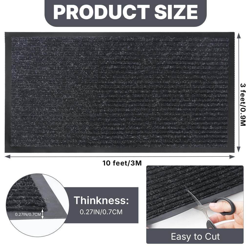 Storystore 3' x 5' Front Door, Mat Heavy-Duty Commercial Mat for Indoor/Outdoor Entryways, Non Slip Rubber Backing Low Profile for Entrance Home Office, Patio & Garage(Gray)