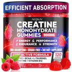 AEQNJV Creatine Gummies Monohydrate Complex 9000MG, Pre-Workout for Men & Women, Creatine Gummy with L-Taurine, BCAA 2:1, B12/6 for Muscle Support, Enhance Strength, Energy Boost-120 Count