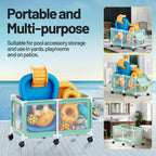 280 Gallon 69" Pool Storage Bin XXL Extra Large Swimming Pool Float Storage Bin, Pool Noodles Holder, Toys, Floats, Balls and Floats Equipment Mesh Rolling Bin for Garden Lawn, 69" Lx32 Wx35 H