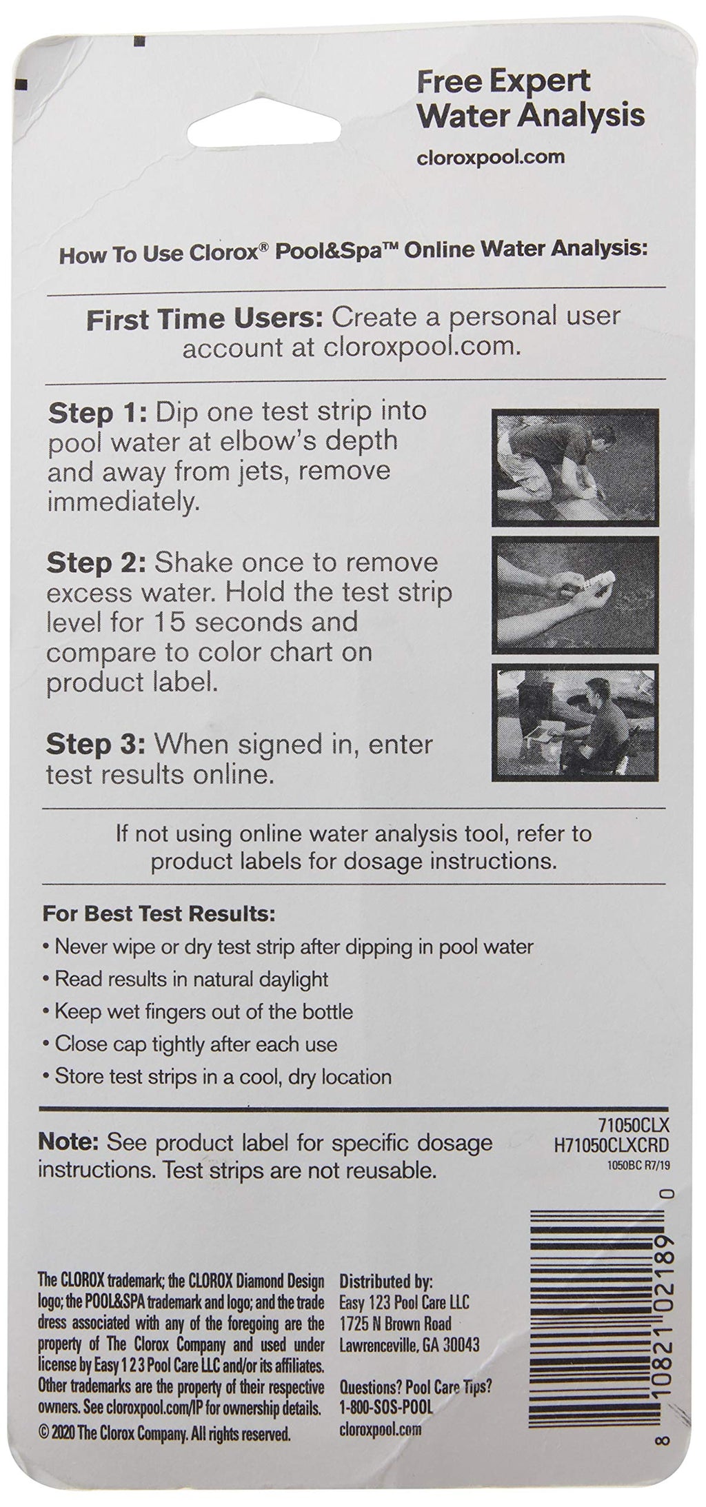 Clorox Pool&Spa 70050CLX 6-Way Test Strips, White, 50 Strips