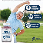 NEW AGE Zinc Gummies - 50mg Zinc Supplement, Immune Supplement, Antioxidant, Non-GMO (180 Count (Pack of 3))