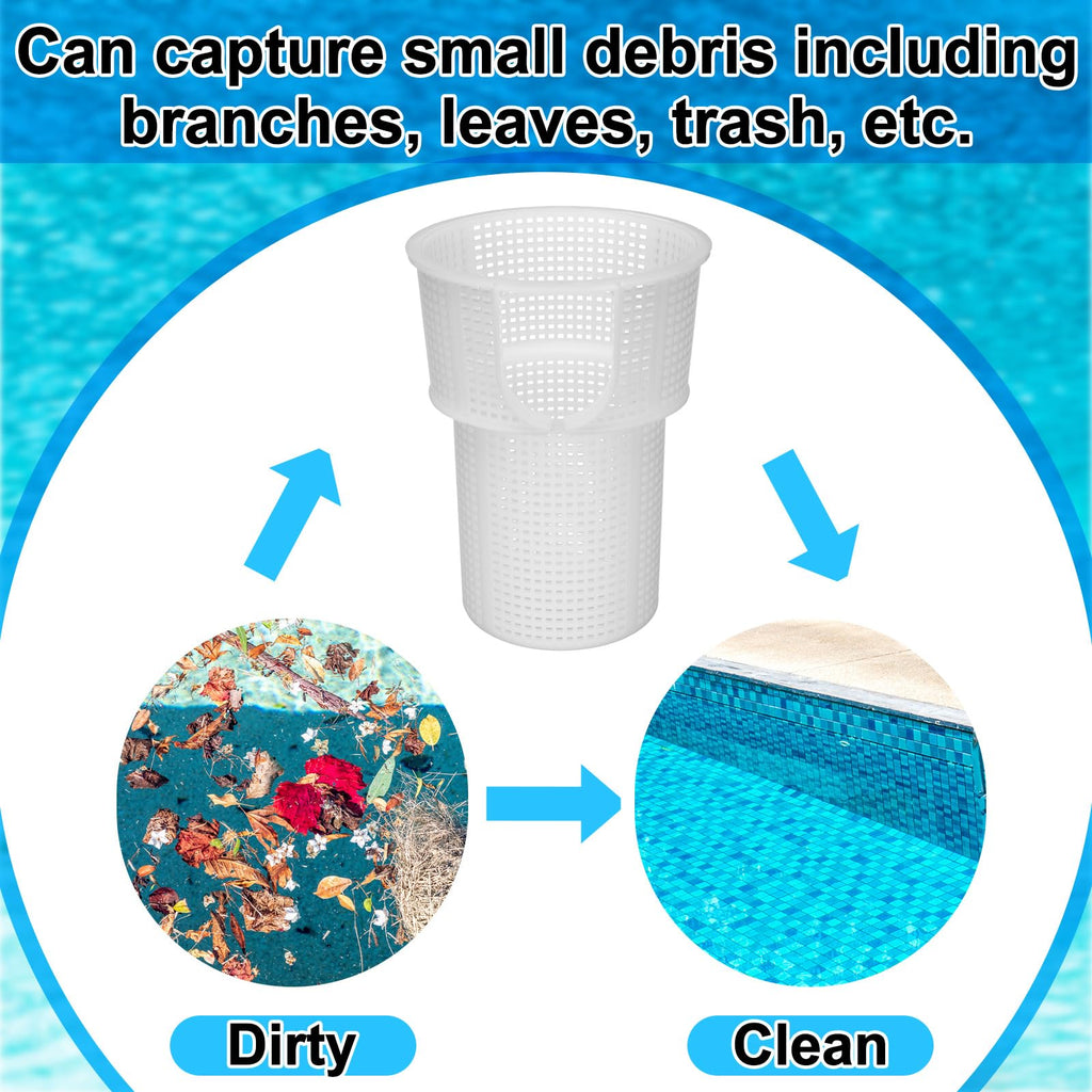 LemonRoad 1 Pcs Pool Pump Basket Replacement Compatible with Superflo Vs Pool Pump Pentair Filter, Skimmer Strainer Basket-Remove Leaves and Debris (White)
