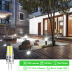 BUBO 20 Pack G4 LED Bulb 2W Equivalent 30W 6000K Daylight 250 Lumens 360°Beam Angle, T3 Halogen Bulb Replacement Landscape Bulbs, AC/DC 12V Led Lights G4 Bi-Pin Base for Outdoor Landscape Lighting