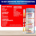 18-in-1 Drinking Water Test Strips, 125 Count – Home Water Quality Testing Kit for Tap & Well Water, Fast & Easy Results