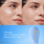 Shiseido Ultimate Sun Protector Lotion Mineral SPF 60+ - Sheer, Broad-Spectrum Sunscreen for Face & Body - Visibly Improves Fine Lines, Smoothness & Skin Tone - Fragrance Free, All Skin Types - 50 mL