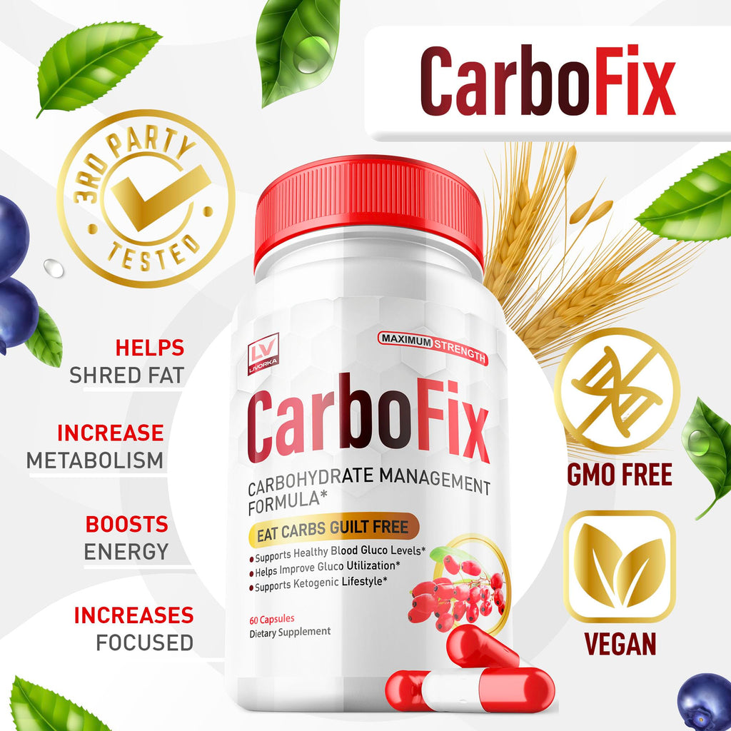 LIVORKA 5 Pack - Carbofix Pills, 60 Pills Pero Bottle for 30 Days