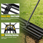 Strifuture Lawn Leveling Rake 30x10 Inch - Adjustable 47-77 Inch Handle, 180° Rotating Head, Heavy-Duty Rust-Resistant Steel for Lawns, Golf Courses, Driveways