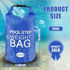 2 Pack 30lb Universal Pool Ladder Weights, No Breaken Pool Step Weights for Above Ground Pools, 500D PVC Waterproof Pool Stair Weights Pool Sand Bags for Above Ground Swimming Pools Stair (Blue)