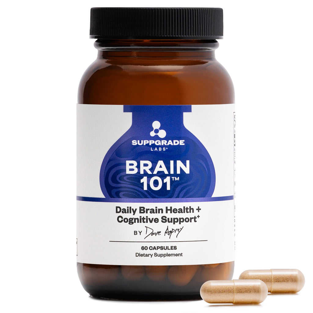 Suppgrade Labs Brain 101 by Dave Asprey | Daily Brain Health and Cognitive Support | Nootropic Supplement Supports Memory, and Cognitive Function | 30 Day Supply