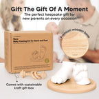 KeaBabies Baby Casting Kit Hands and Feet Mold 3D,Newborn (Round, Ash Wood)