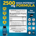 Triple Strength Fish Oil Omega 3 Supplements for Women and Men – 2500 mg High-Potency, Easy-to-Absorb Re-esterified Triglyceride Form, Pescatarian-Friendly DPA Omega 3 EPA DHA Supplement,180 Softgels