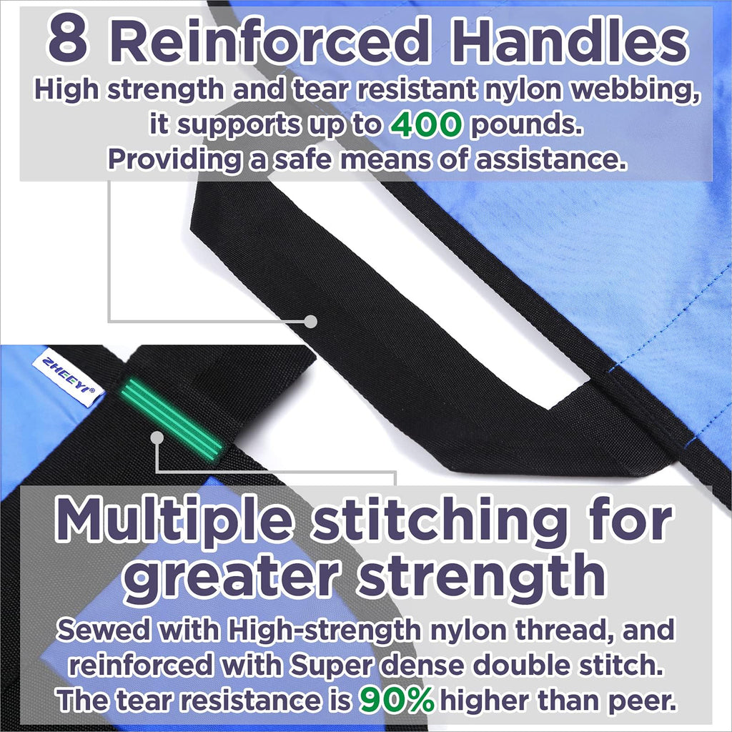 Positioning Bed Pad with Handles 48"x40", Washable Waterproof Patient Transfer Sheet, 400LBS Heavy Duty Support for Elderly Bedridden Disabled, Home Hospital Care Slide Sheet Transfer Sheets