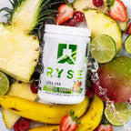 RYSE BCAA EAA Powder - Tropical Snocone - 5g Branched Chain Amino Acids, 3g Essential Aminos, Sugar-Free Electrolytes for Pre & Post Workout Muscle Recovery, Hydration and Strength - 30 Servings