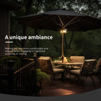 NORA·GIFT Patio 2 Packs Umbrella Light with LED Edison Bulbs, Battery Operation Cordless-Outdoor Umbrella Pole Lights with 2 Lighting Modes for Garden，Patio, Backyard, Camping or BBQ - Brown