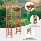 ScienGarden Solid Fir Wood Garden Arch Trellis for Climbing Plants Outdoor