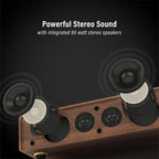 Crosley CR6046A-WAGL Stave 2-Speed Bluetooth Record Player Turntable with Built-in Speakers, Walnut