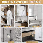 Fenas Large Suction Cup Hooks, Heavy Duty 15lb Holds Towel & Robe, No-Drill Shower Bathroom Hooks for Tile Wall Glass Mirror, Mounts on Smooth Non-Porous Surfaces (2 Pack, Brushed Nickel)