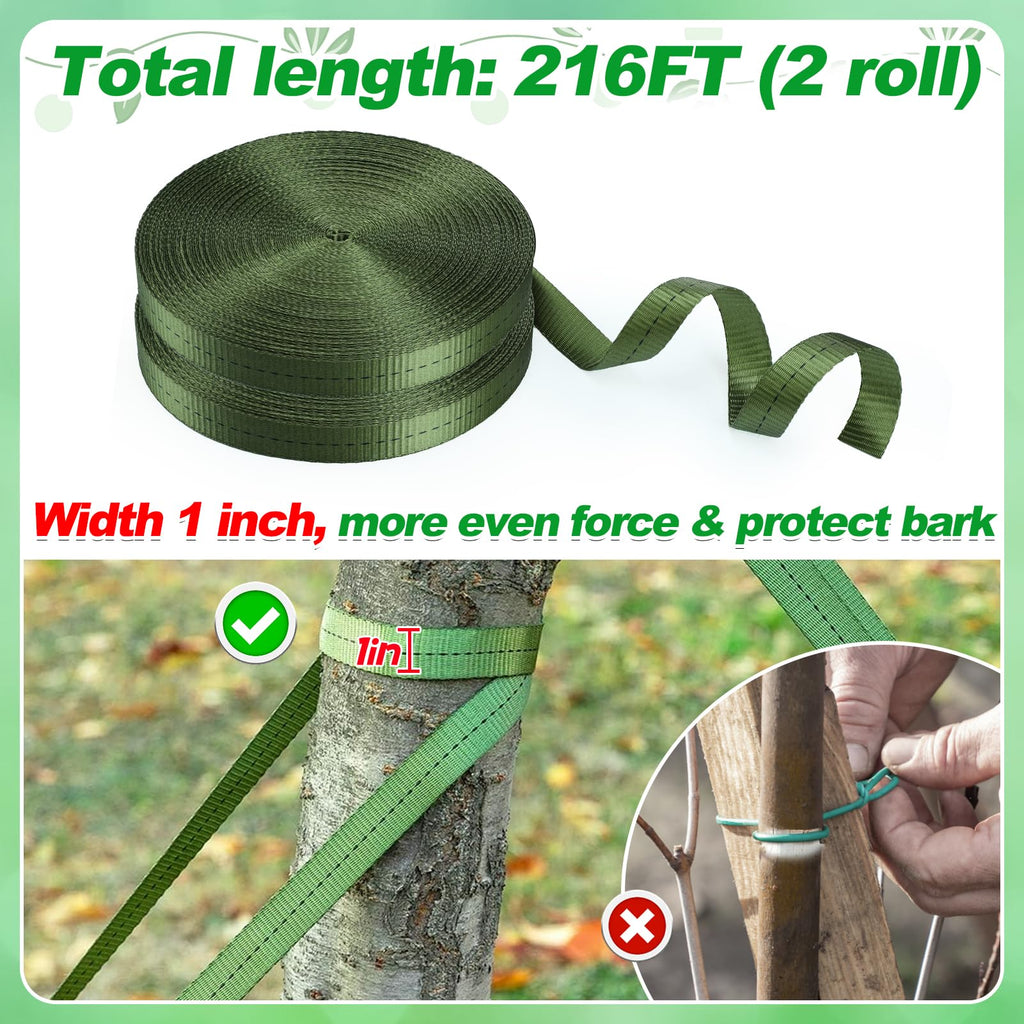 2,425 Lbs Strength Tree Straps, 216FT Tree Tie Support Straps for Staking