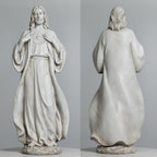 BC Catholic Sacred Heart of Jesus Statue, 24.5" H Large Jesus Christ Statue, Catholic Outdoor Statue for Garden Yard Patio Lawn Hallway, Handpainted Religious Gift for Father's Day