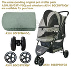 ROODO 3 Wheel Dog Pet Cat Stroller Best Lightweight Foldable Compact Portable Jogger All Terrain Travel Pet Gear Puppy Kitty Stroller for up to 30lbs Medium Small Dogs and Cats(Cationic ash)