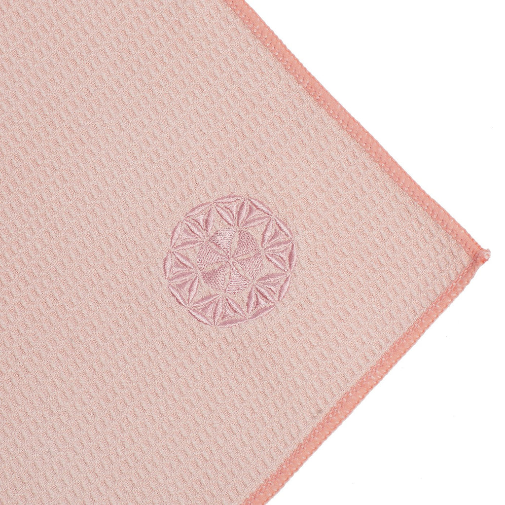 Shandali Hot Yoga Towel - Stickyfiber Yoga Towel - Mat-Sized, Microfiber, Silicone Backed, Super Absorbent, Anti-Slip, 24" x 72" - Bikram Yoga - Exercise, Fitness, Pilates - Sakura Pink