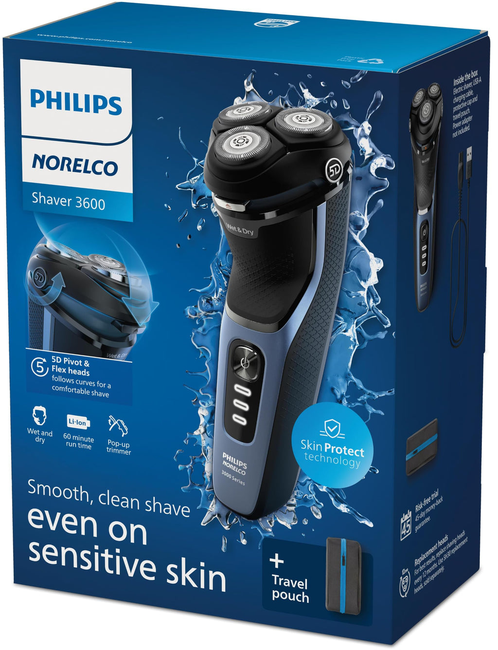 Philips Norelco 3600 Electric Shaver, Storm Blue