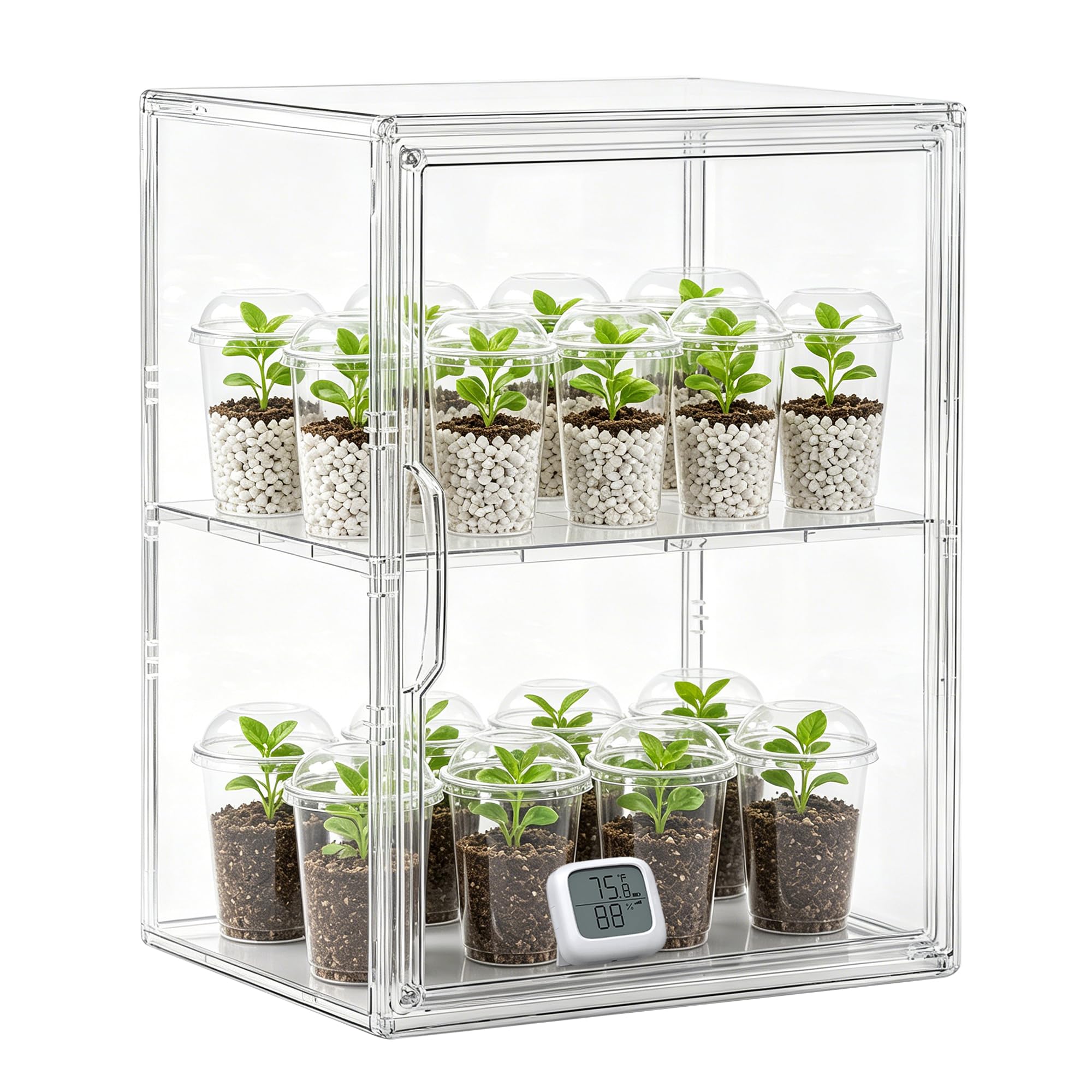 PEEKUP Mini Greenhouse Indoor with Magnetic Door, L-2tier-1pcs