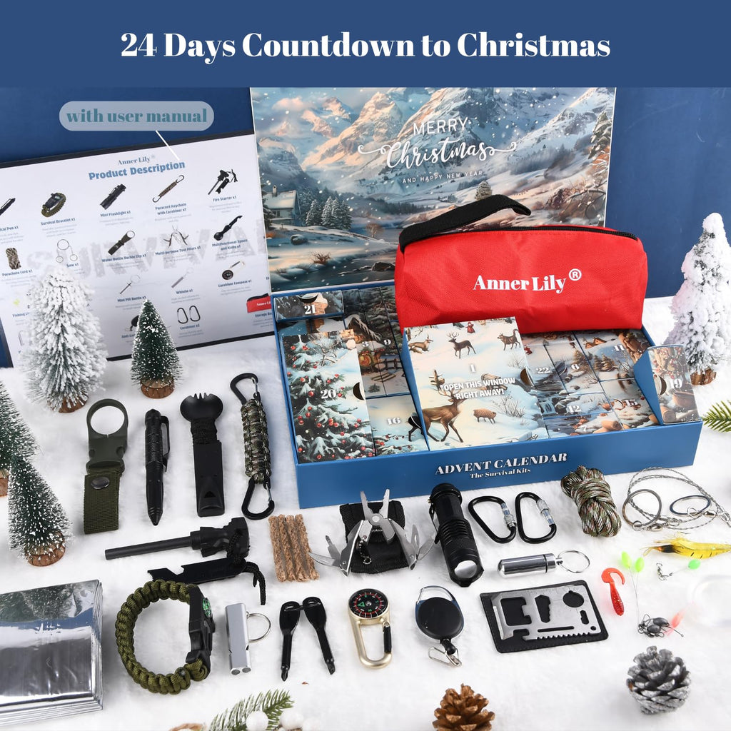 Survival Kit Advent Calendar 2026 - Hunting Xmas 24 Day Countdown Gift Men