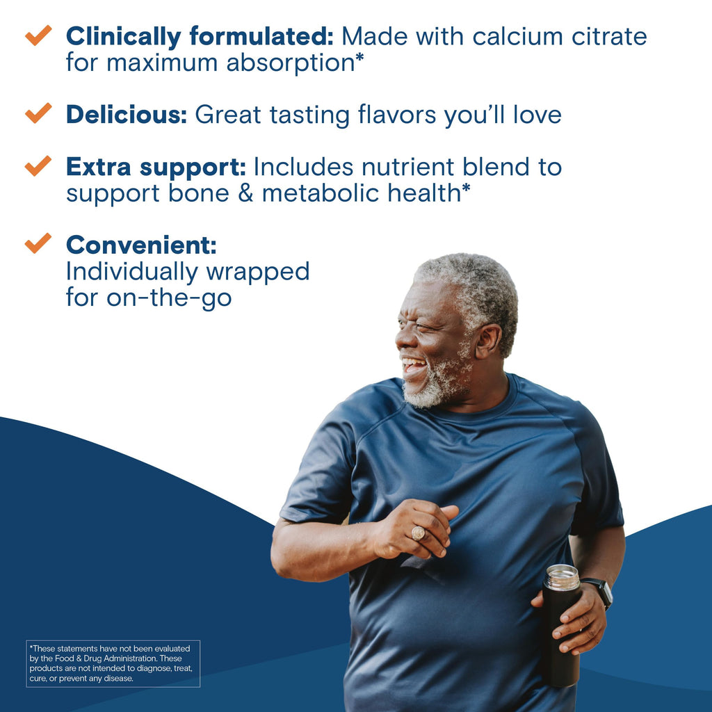 Bariatric Fusion Bariatric Calcium Supplement Chews | Calcium Citrate with Vitamin D3 Bariatric Vitamin | Sugar Free Chewable | 500mg | Lemon | 60 Count