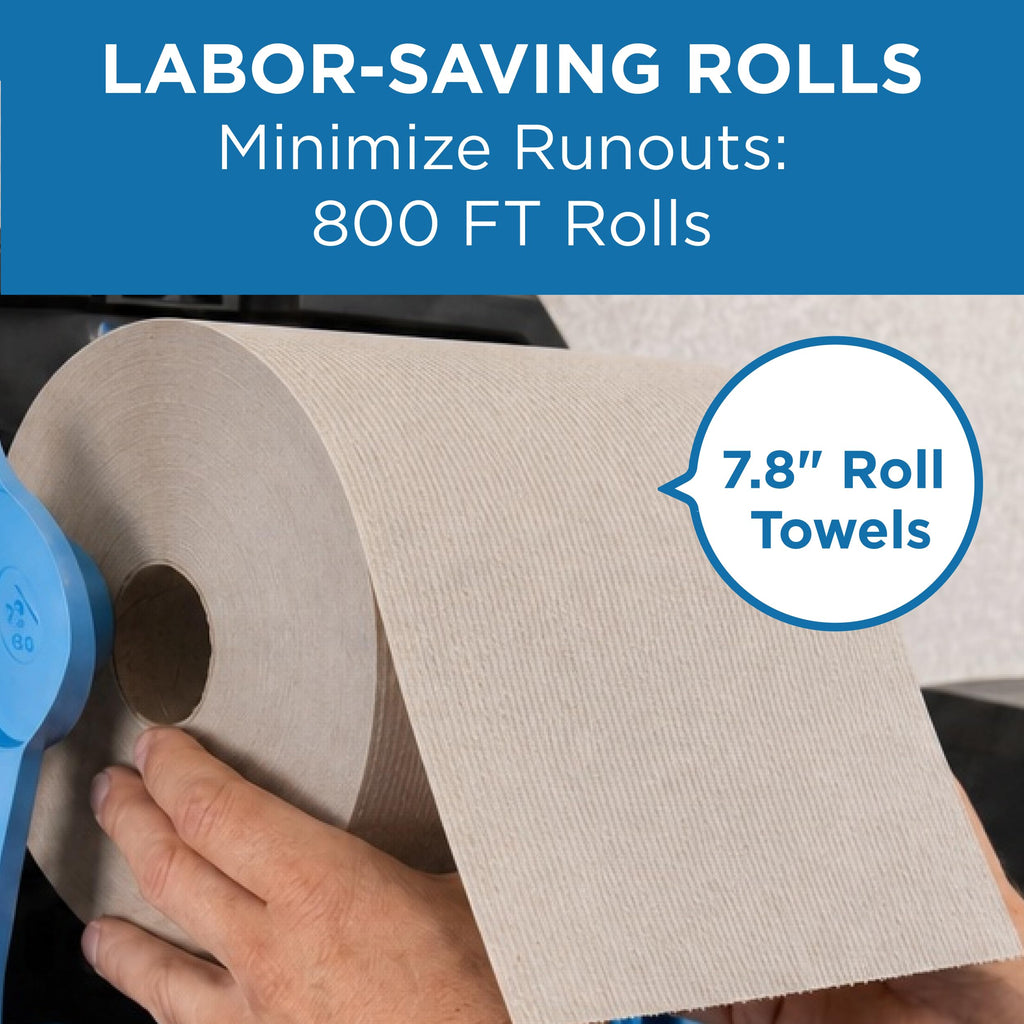 Georgia-Pacific Pacific Blue Basic Recycled Hardwound Paper Towel Rolls by GP PRO (Georgia-Pacific); Brown; 26301; 800 Feet Per Roll; 6 Rolls Per Case
