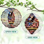 250th Anniversary American Eagle Wind Spinner, Patriotic Wind Spinner Outdoor – Stainless Steel Metal Hanging Spinners 12 in, American Flag 4th of July Patriotic Decor for Garden