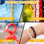 Ahniiqo 60 Feet Plastic Barrier Chain Black,2-Inch Link Diameter Safety Barrier Chain，Large Plastic Chain，8MM Plastic Barrier Chain，Plastic Chain Links