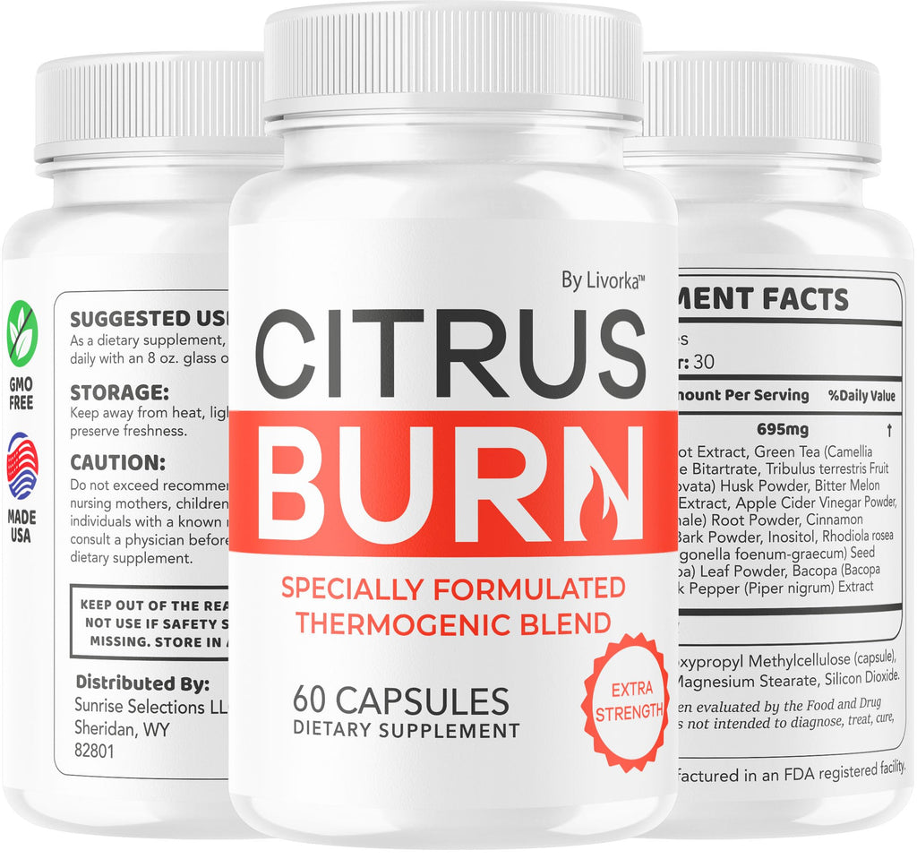 (2 Pack) Citrus Burn Capsules - Official CitrusBurn Pills Supplement Support All Natural Ingredients Advanced Formula Premium Multivitamin for Overall Health & Wellness, 120 Capsules for 2 Months
