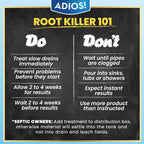 Adios! Sewer and Septic Root Killer for Trees and Shrubs, Copper Sulfate Formula Protects Sewer Pipes, Drains and Septic Tanks from Invasive Root Growth (2 Pound)