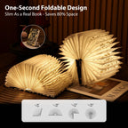 ZBOLE Book Lover Gift, Folding Book Lamp Decor, Portable Print Book Light