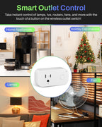 BN-LINK Wireless Remote Control Outlet Switch – 3-Outlet Kit with Magnetic Remote & Wall-Mount Holder, Remote Plugs for Lights & Appliances, Outlet Remote Control Wireless, Up to 100 ft Range