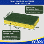 CELOX Non-Scratch Scrub Sponge for Washing Dishes, Yellow, 24Pack