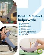 Doctor's Select® Bamboo Viscose Light Compression Socks for Women & Men - 3 Pairs, Knee High Comfort and Support, 8-15 mmHg Compression Socks Women, Gray, Blue, Rose