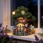 Fairy Garden House, Solar Fairy Houses for Outside, Tree Stump Cottage