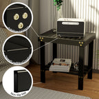 Glavbiku Bamboo Shower Bench, Shower Stool for Shaving Legs with Non-Slip Feet Storage Shelf Safe and Stable, Kids Adults Sauna Chair for Spa, Bathroom, Bedside, Living Room, Outdoor Side Table