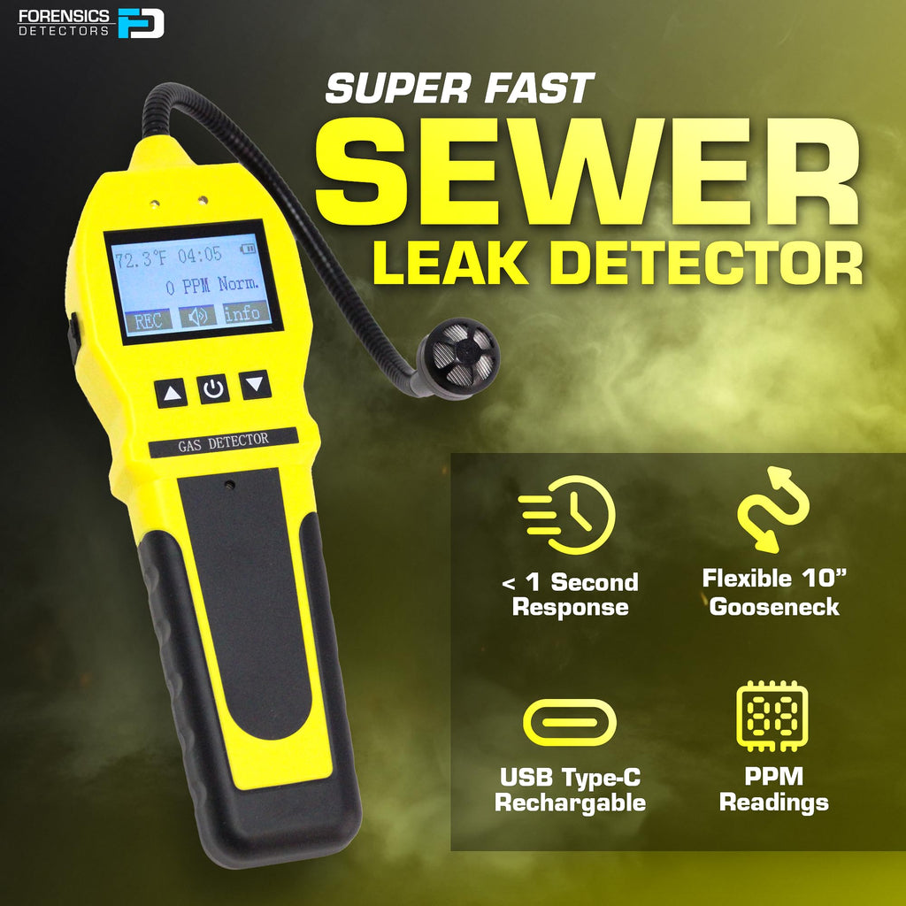 Sewer Gas Leak Detector by Forensics | 20-Year Sensor | Bathroom, Drains, Sewage, Plumbing |