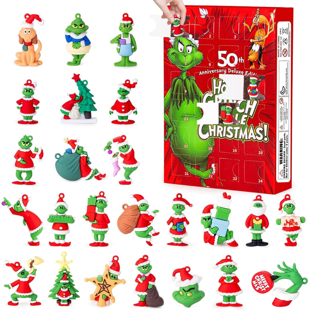Christmas Advent Calendar 2026,Christmas Vacation Countdown Calendars,Christmas Tree Ornaments Stocking Stuffers Gifts with 24 pcs Collectible Doll Figures for Kids and Adults