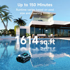 (2026 Upgrade) WYBOT C1 Pool Robot Vacuum for Inground Pools, 4-in-1 Cordless Robotic Pool Cleaner Lasts 150min, Triple-Motor up to 1,614 Sq.ft, Smart APP Support, Auto Wall & Waterline Cleaning