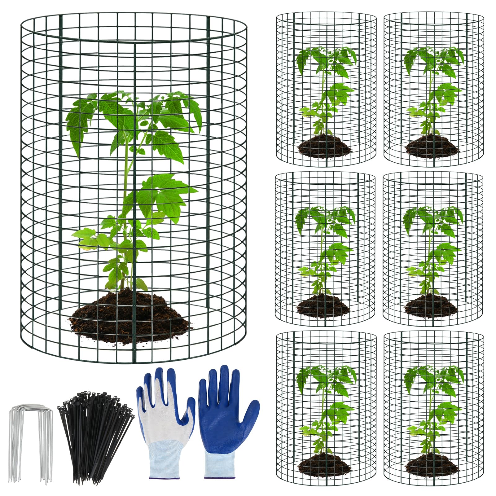 WAKCCIL 18 pcs 24"x 12" Large Plant Protectors from Animals,6 Pack Wire Cloche Cages to Keep Animal Out, Plants Cage Chicken Wire Cloche Protect Garden,Shrubs and Vegetables Protector