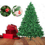 Artificial Christmas Tree, 1000 PVC Tips Full Hinged Spruce Tree with Foldable Metal Stand, Easy Assembly Xmas Tree for Home Office Holiday Party Decoration (Green, 7FT)